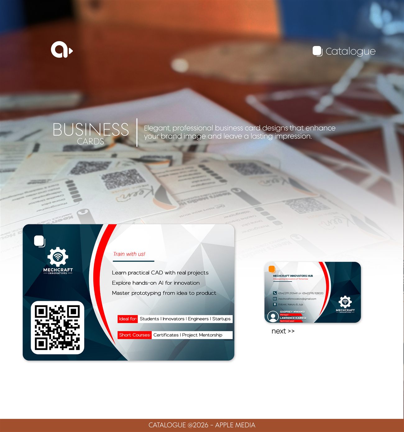 Business card design by Apple Media Kenya