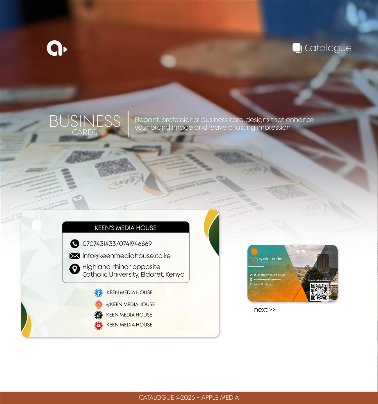 Business card design by Apple Media Kenya