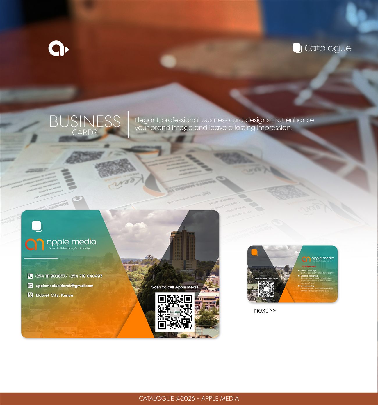 Business card design by Apple Media Kenya