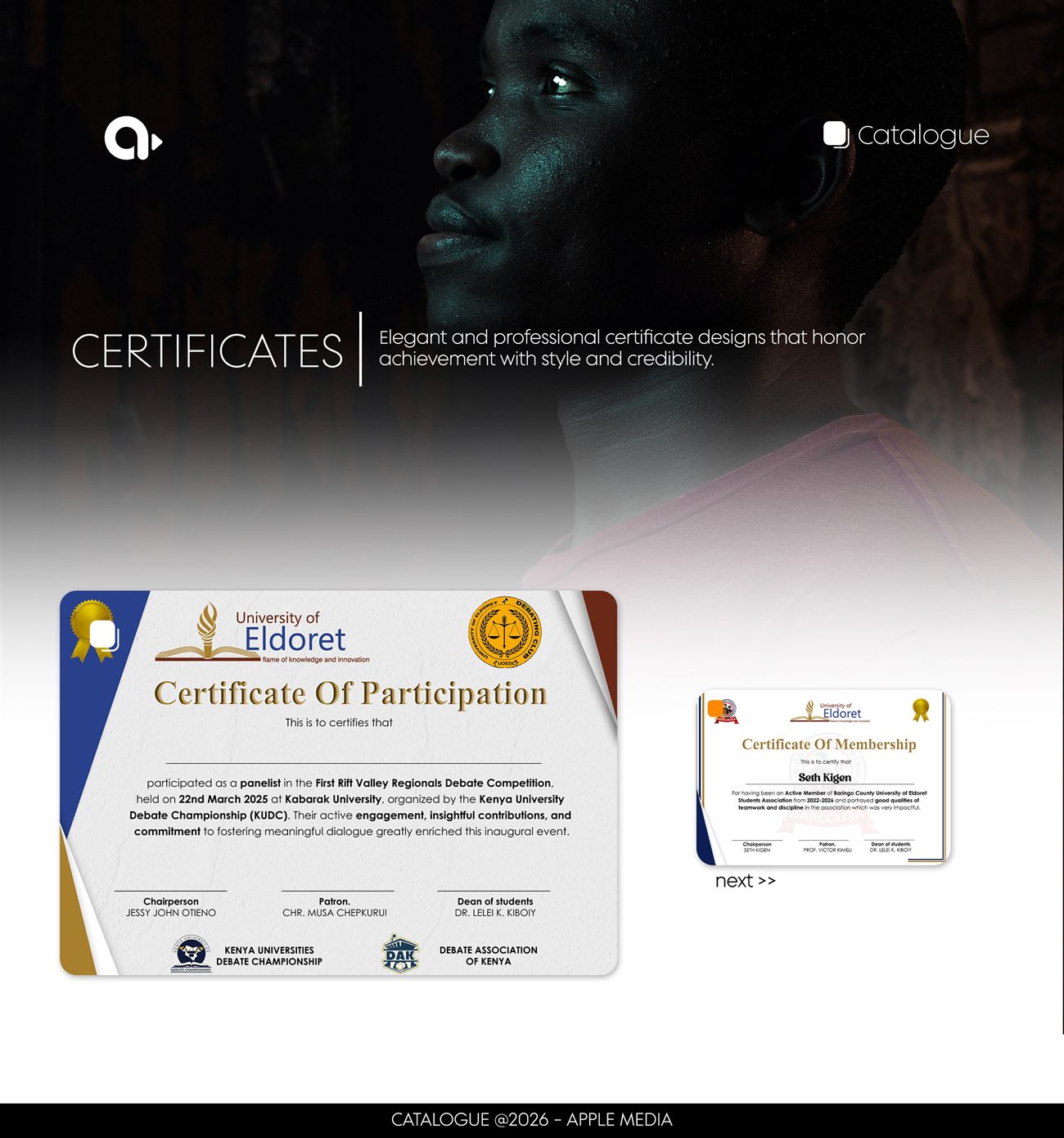 Certificate design by Apple Media Kenya