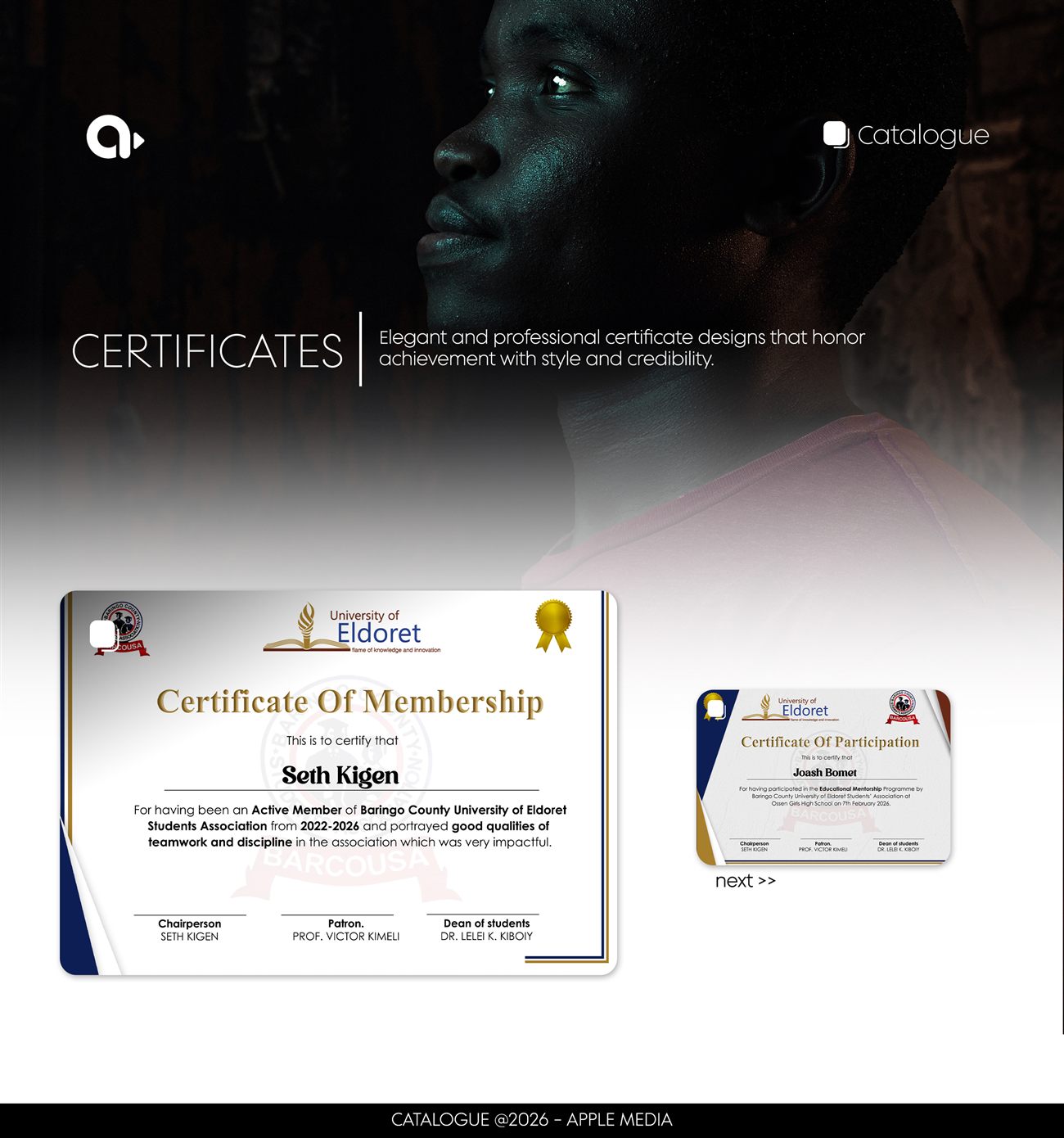 Certificate design by Apple Media Kenya