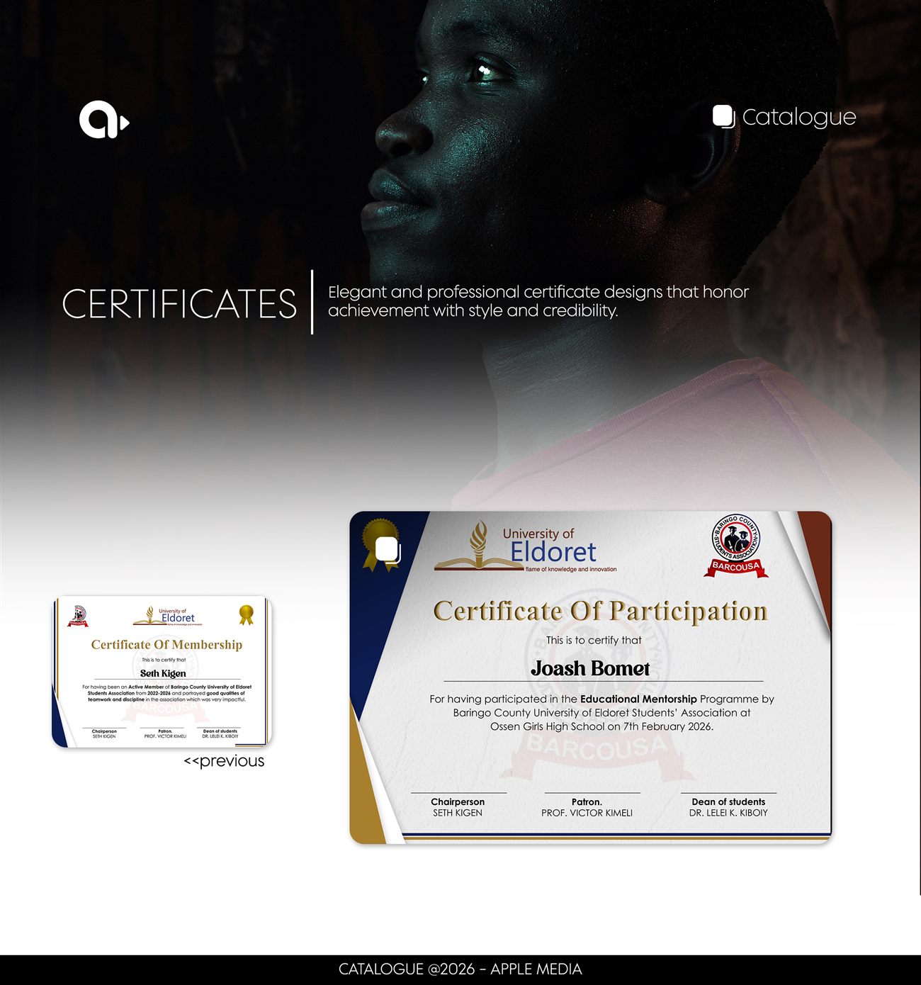 Certificate design by Apple Media Kenya