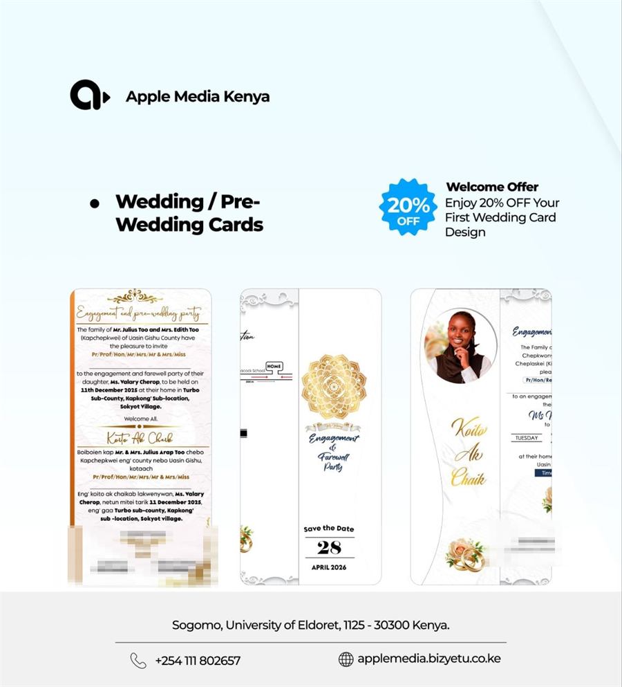 Wedding and pre-wedding invitation card designs