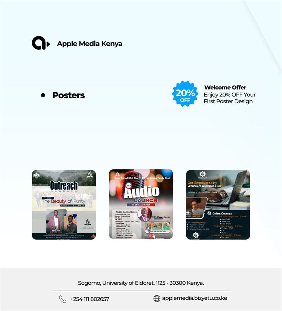Poster designs by Apple Media Kenya