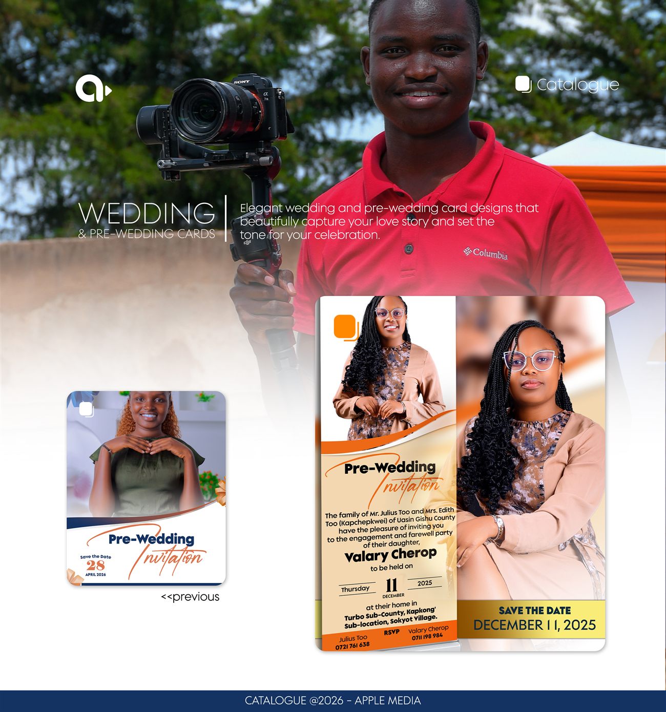 Wedding invitation card design by Apple Media Kenya